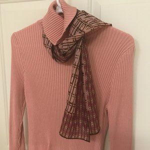 Robinson Golluber Pink and Brown Fall Scarf